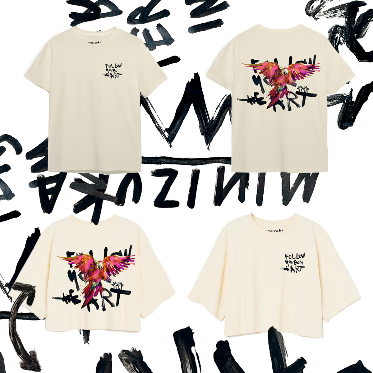 Camiseta en algodón color crudo| Follow - Imagen 2