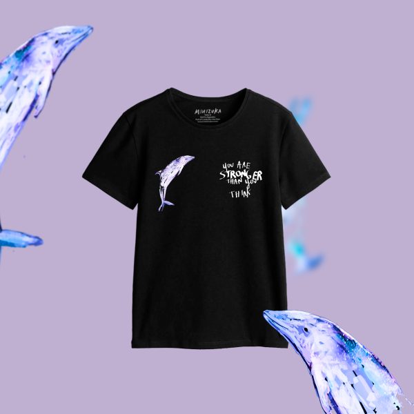 Camiseta en algodón color negro| Stronger